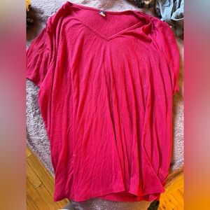 Old Navy Women's V-Neck Red Short Sleeve Top
